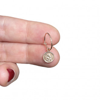 Orecchini cerchietto Angelo rosato