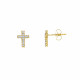Cross earrings with 18k gold zircons