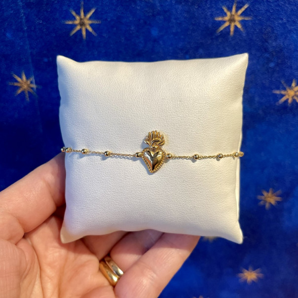 18 kt gold Sacred Heart bracelet