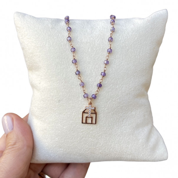 Collana casa Vivente zirconi lilla