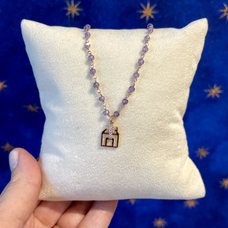 Lilac zircon living house necklace 2