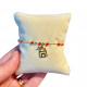 living house bracelet in gold and coral, gift idea for baptism, communion and confirmation