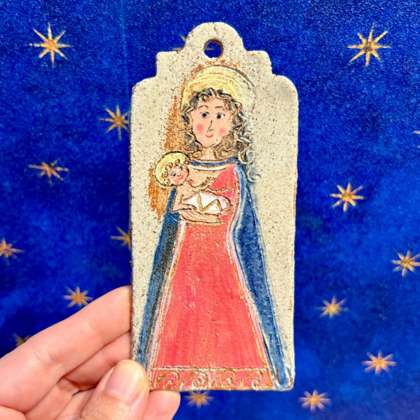 Madonna with Child - Holy Card in...