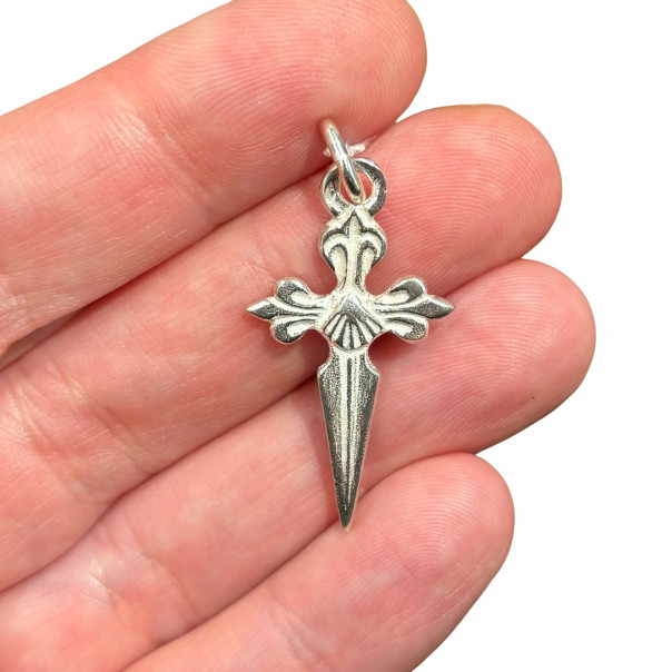 Handmade silver cross of Santiago