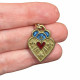 Sacro cuore ciondolo in bronzo smaltato