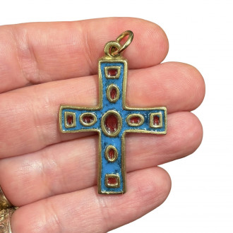 Croce in bronzo smaltato