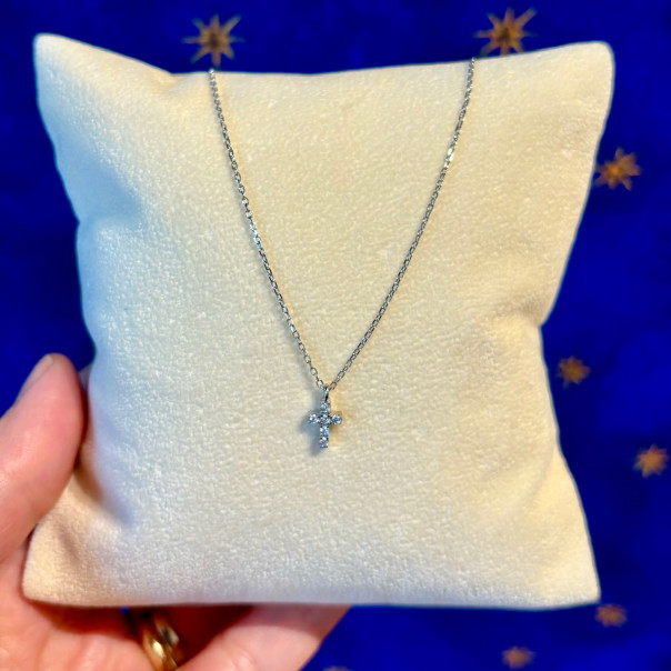 Micro cross necklace