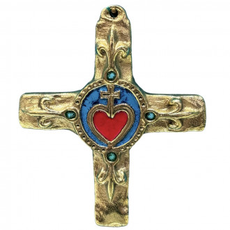 Bronze Sacred Heart Cross