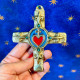 Croce bronzo Sacro Cuore