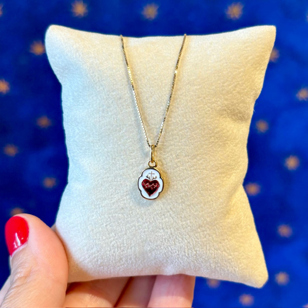Collana girocollo Sacro Cuore placcata oro
