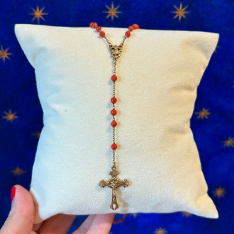 Rosario in argento e corallo rosso 2