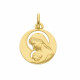 18 kt gold Madonna and Child medal