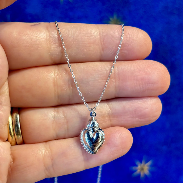 Girocollo ex voto fiamma -argento...