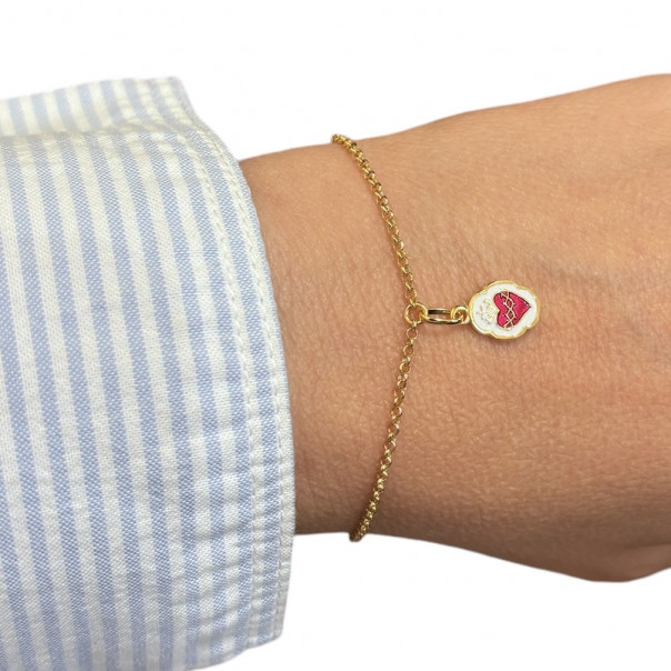 Sacred Heart Golden Shield Bracelet