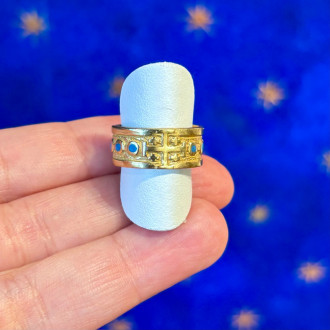 Anello rosario a fascia in bronzo smaltato 2