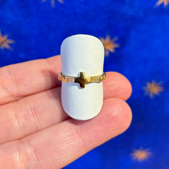 18K Gold Rosary Ring Band, Silver and Gold Rings 2