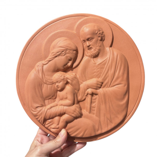 Holy Family round terracotta