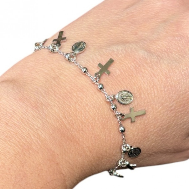 Charm rosary bracelet