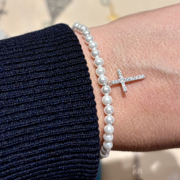 Bracciale perle e zirconi