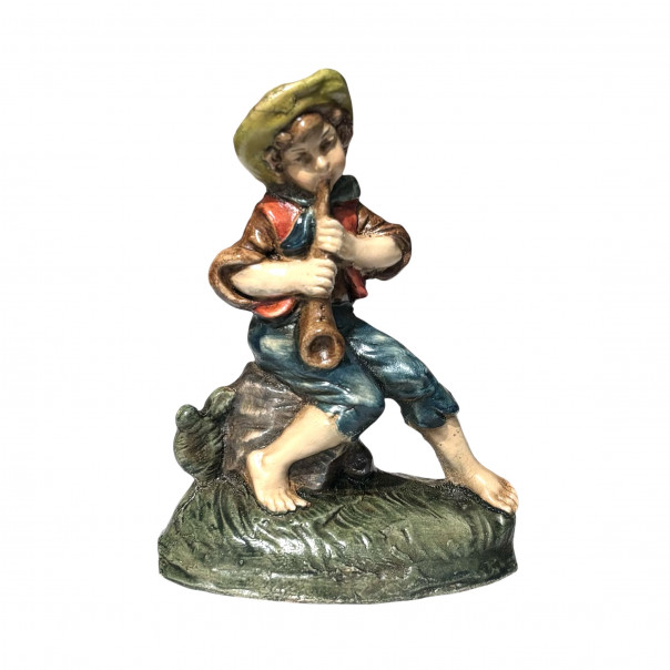 Suonatore presepe in cartapesta