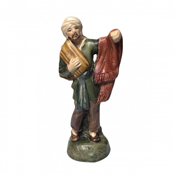 Shepherd with turban papier-mâché nativity scene