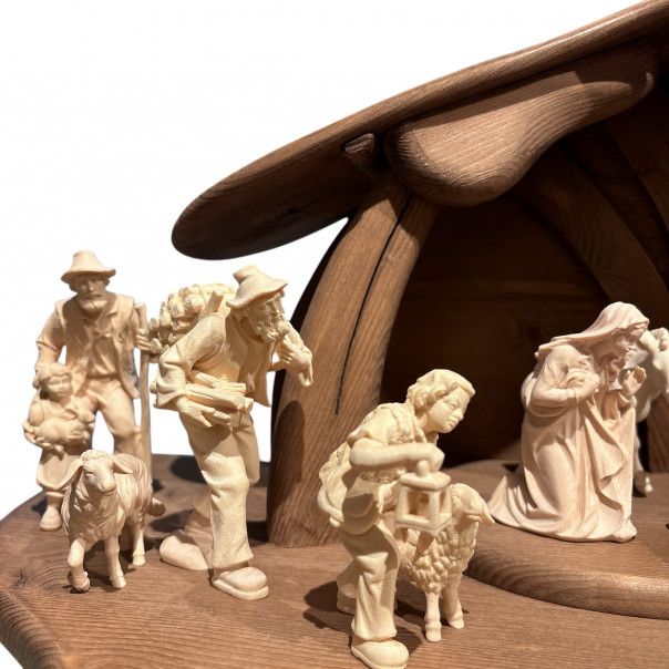 Kostner Nativity Scene 12 cm natural with hut