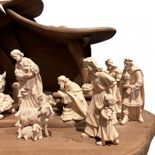 Presepe Kostner cm 12 naturale con capanna