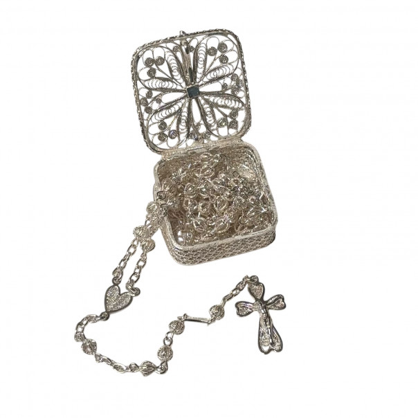 Rosary with filigree box