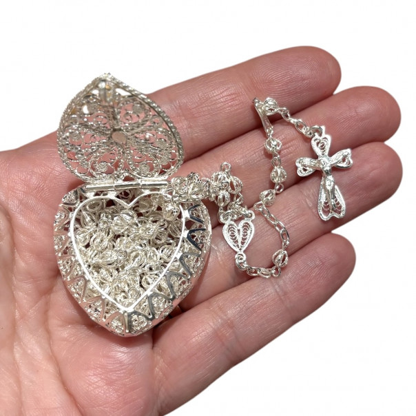 Rosary with filigree box