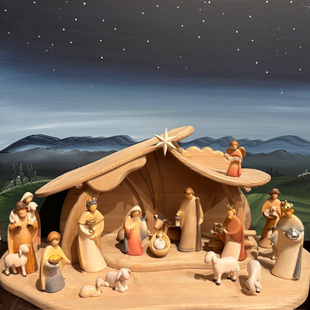 Presepe Leonardo completo con capanna...