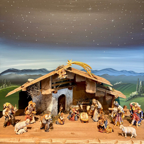 Capanna con presepe completo Rainell...