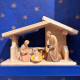 Leo Nativity Scene Painted with Hut 9cm