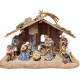 Set presepe con re Magi e capanna Kostner cm 9,5