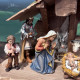Set presepe in legno con re Magi e capanna Kostner cm 9,5