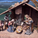 Set presepe in legno con re Magi e capanna Kostner cm 9,5