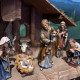 Set presepe in legno con re Magi e capanna Kostner cm 9,5