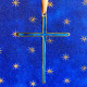 Thin bronze cross with fire enamel