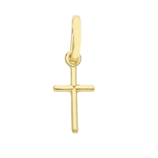 Piccola Collana A Croce In Oro Massiccio 14k: Ciondolo Con - Foto 13