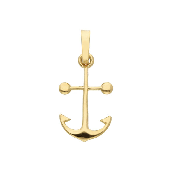 18K gold cross, anchor shaped, symbol of hope.