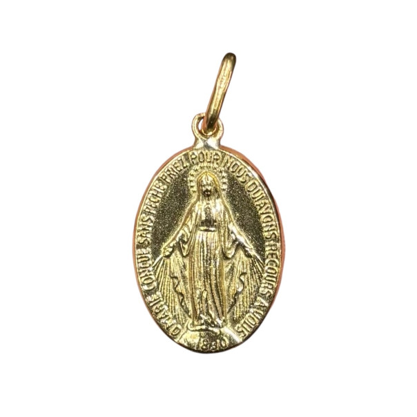 Medaglia miracolosa originale francese in oro 18 carati