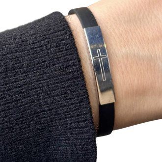 Bracciale uomo cuoio e argento 2