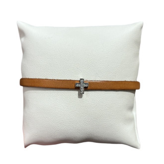 Bracciale cuoio e croce