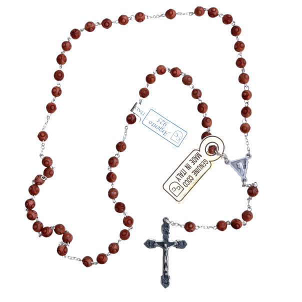 Rosario in legno di cocco lavorato