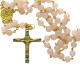 Rose quartz and bronze rosary