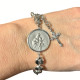 Solid Silver Scapular Bracelet with Rosary