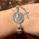 Solid Silver Scapular Bracelet with Rosary