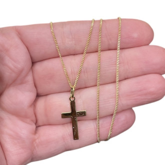 Croce semplice argento dorato con o senza catenina