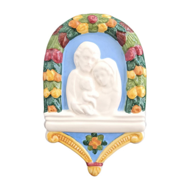 Holy Family ceramic type Della Robbia