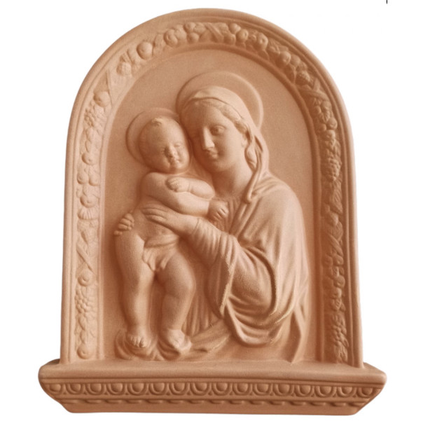 Madonna with child in terracotta