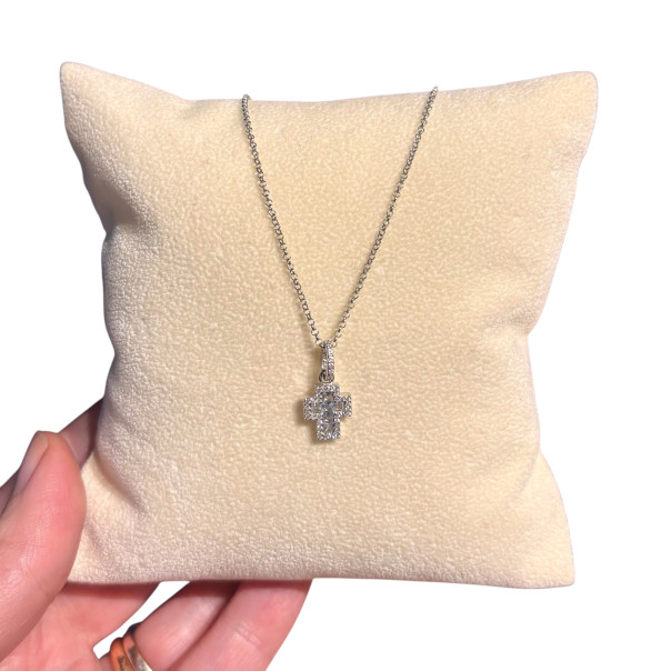 925 silver cross necklace with zirconia